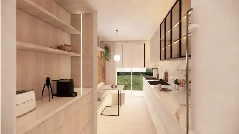 distribución cocina paralelo